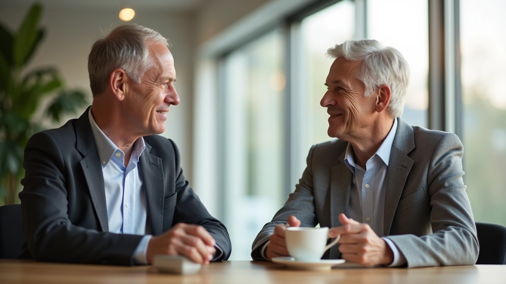 Two professionals in discussion